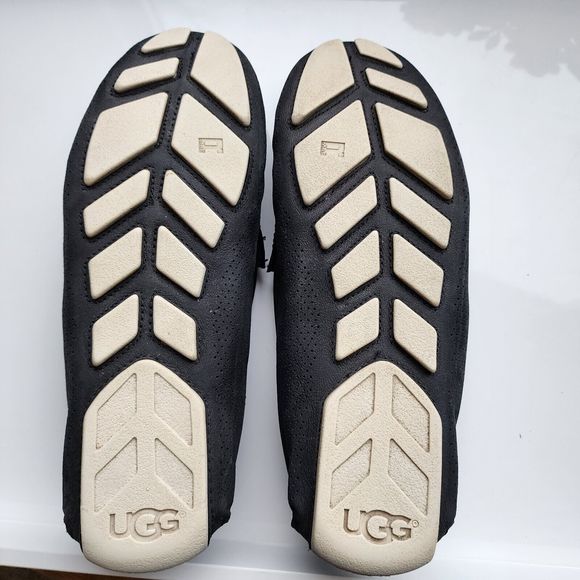 UGG Henrick Stripe Perf Loafer Black Men Sz 9 Energ Nubuck Leather Treadlite - Picture 13 of 16